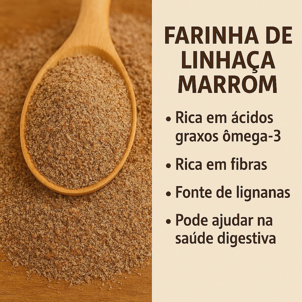 Farinha de Linhaça Marrom 500g Embalagem Refil