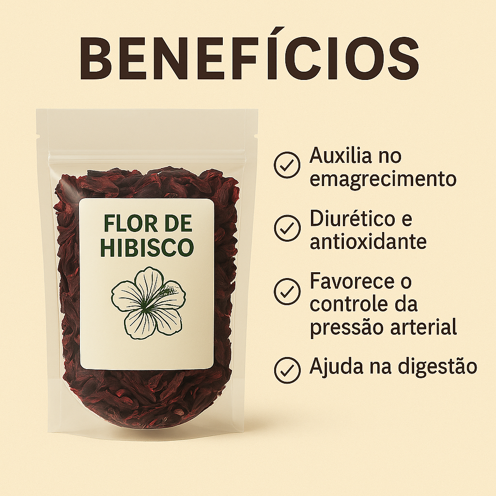 Flor de Hibisco 500g Embalagem Refil