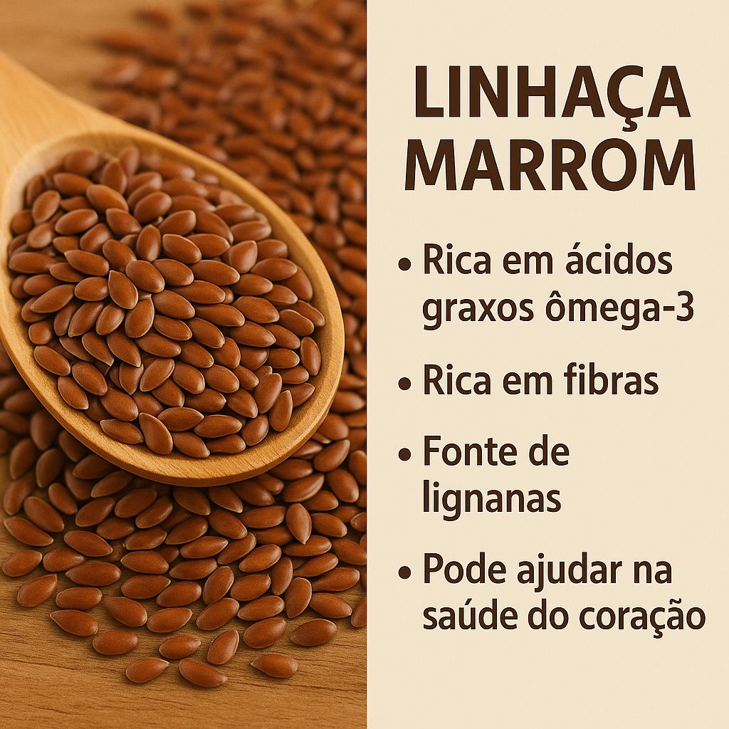 Semente de Linhaça Marrom 500g Embalagem Refil